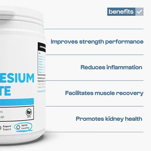 Effective form for athletes
              Combined effect of citrate and magnesium. Quality minerals
              Top-of-the-range French production
              Total traceability Systematic quality control. Improves strength performance
              Reduces inflammation
              Facilitates muscle recovery
              Promotes kidney health. Why nutrimuscle®?
              NUTRIMUSCLE
              MAGNESIUM CITRATE
              RECOVER
              120 20
              gélules capsules Portions Servings
              Sente
              Naturel Natural atural
              O
              Sport Sport
              Expert Expert
              O
              Healthy
              ✓ nutrimuscle®
              X standard
              French production = guaranteed quality
              X
              Unknown traceability
              HACCP and ISO9001 certification
              X
              Non-standard production
              Citrate + magnesium = ideal form for athletes
              Less effective forms