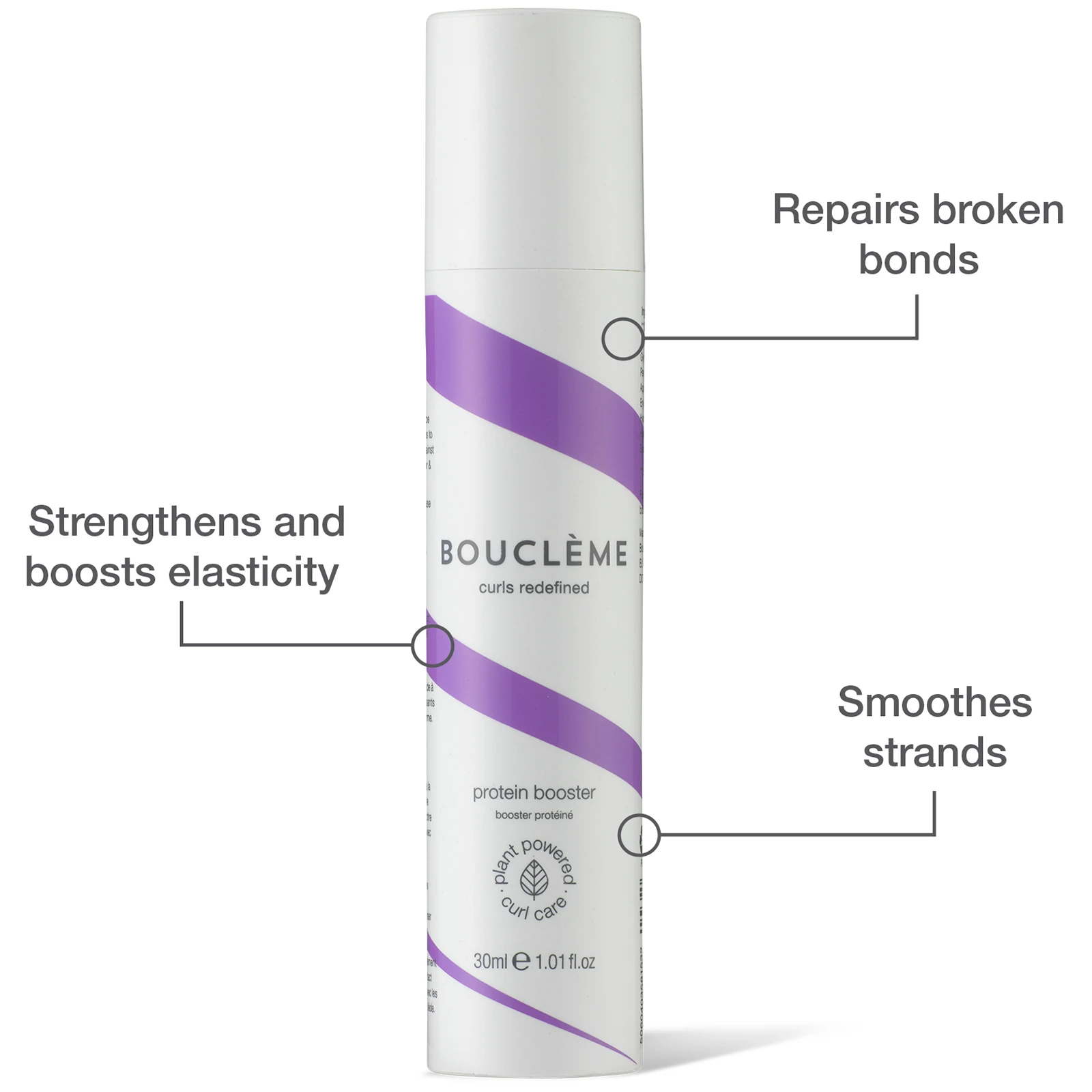repairs broken bonds, strengthens and boosts elasticity, smoothes strands.