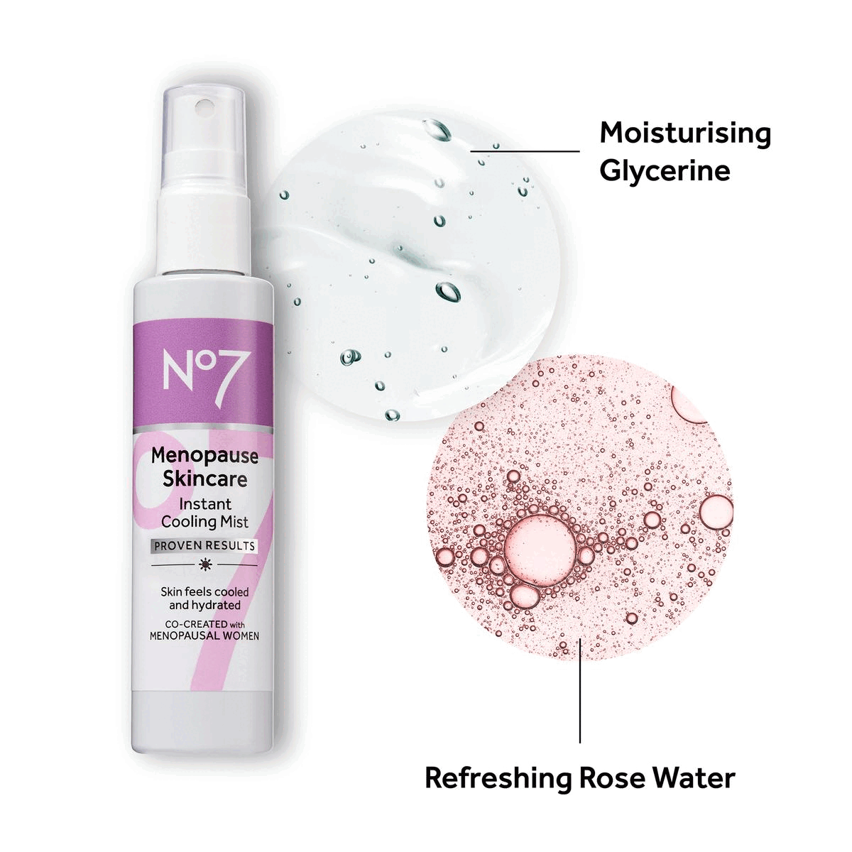 Mist, Moisturising glycerine and refreshing rose water.Brings cool and calm to hot, flushed skin* Consumer study