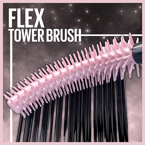 Image 1, flex tower brush, Image 2, limitless length and full volume, Image 3, lash impact from every angle, Image 4, before and after shot, Image 5, now intense black pigments, Image 6, our commitments, committed to a world without animal testing, look out for our vegan formulas, recycle your empty makeup, expertly tested products, no animal derived ingredient or by product