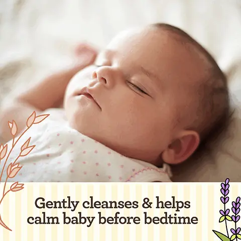 Image 1, gently cleanses and helps calm baby before bed time. Image 2, natural oat extract and gentle lavender scent. Image 3, for use on normal and delicate skin. Image 4, aveeno baby calming comfort range, for a complete relaxing bedtime routine. Image 5, same great formula, new look. 60 tonnes of virgin plastic reduction annually, by adding 50% PCR in bottles and pumps removal from liquid products. based on 2021 sales volumes, EMEA.
