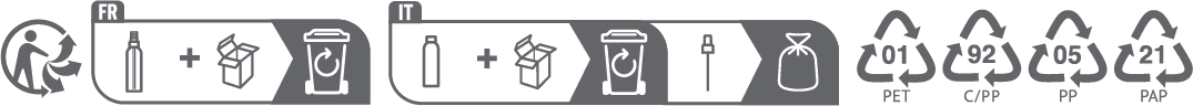 Cette petite image montre que l'emballage de ce produit peut être recyclé