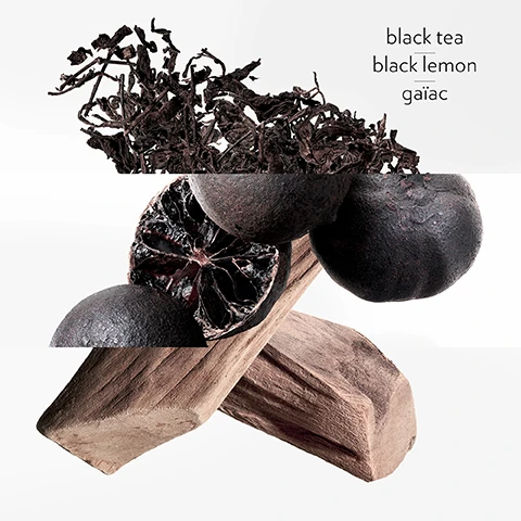 key scents = blazck tea, black lemon and gaiac