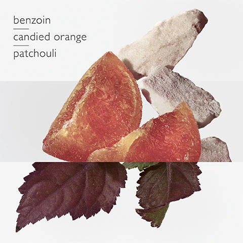 The scents, benzoin, candied orange, patchouli