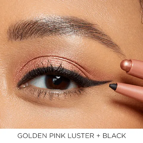 Golden Pink Luster and Black. Shadow and liner. Golden Pink Luster and Black. Mauve Luster and Black. Golden Bronze Luster and Black. Waterproof, ophthalmologist-tested, safe for contact lens wearers, dermatologist tested, based on a clinical study 30 subjects. Taupe Luster and Black. Matte Tan and Brown. Rose Gold Luster and Brown. Powered by mineral pigments, vitamin E and Amazonian clay.