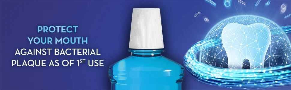 Protect your mouth against bacterial plaque as of 1st use..