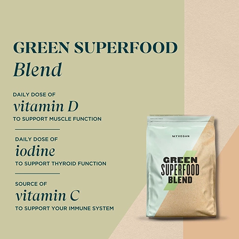 green superfood blend. daily dose of vitamin f to support muscle function. daily dose of iodine to support thyroid function. source of vitamin c to support your immune system