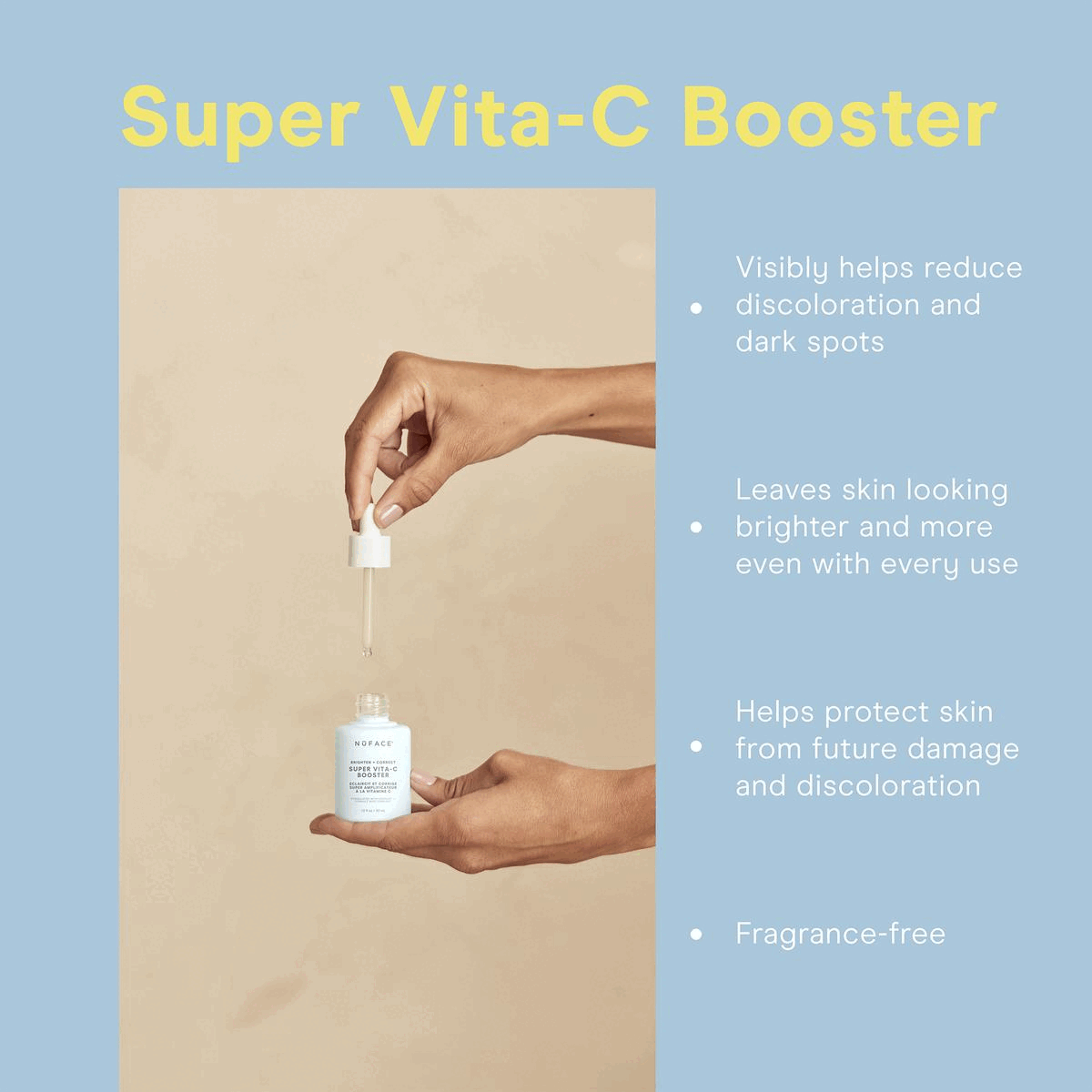 Benefits of Super Vita-C Booster Serum. Ingredients and their Benefits of Super Vita-C Booster Serum. Steps on how to use the product. Comparison chart of different boosters