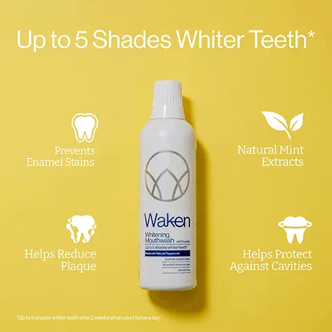 Up to 5 Shades Whiter Teeth, Prevents Enamel Stains, Natural Mint Extracts, Helps Reduce Plaque, Helps Protect Against Cavities, Up to 5 shades whiter teeth after 2 weeks when used twice a day. our unique formulas. here's a little secret, mouthwashes don't need to be blue or purple. our moutheashes are alcohol free, never contain colours or dyes and include natural mint extracts.