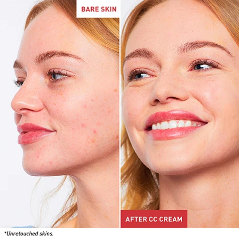 Image 1 - A side-by-side comparison of a womans face showing bare skin with blemishes on the left and the same woman smiling with smooth skin after applying CC cream on the right, with the labels Bare Skin and After CC Cream visible at the top of each image.
              Image 2 - A woman is holding a tube of skincare product near her face, set against a soft pink background; the visible text reads SKINCARE-FIRST COLOR CORRECTOR YOUR KOREAN SKINCARE ALTERNATIVE TO FOUNDATION WITH A HEALTHY-LOOKING GLOW FINISH.
              Image 3 - A young woman with long black hair holds a tube of CC cream close to her face against a soft pink background, with text that reads A skincare-first color corrector that instantly unifies your complexion and refines skin texture, Encapsulated pigments technology, Visibly blurs imperfections, Light flexible coverage, Luminous finish.
              Image 4 - A tube of Erborian CC Crème featuring Centella Asiatica extract is surrounded by green leaves on a gradient pink background, with visible text stating encapsulated pigments, known for its soothing properties, high definition radiance face cream, broad spectrum SPF 25, and to help protect against UV rays.
              Image 5 - A tube of Erborian CC Crème with a swatch of the product on a pink background, accompanied by review quotes from four users and a rating of 4.6 out of 5 based on 5,400 reviews.
              Image 6 - A silver tube of CC cream with a swirl of cream next to it, set against a gradient pink background, with the text A CC CREAM SOLD EVERY 20 SECONDS WORLDWIDE.
              Image 7 - The image shows three rows of female models with varying skin tones and hairstyles, labeled as Clair, Dore, and Caramel from left to right, with each model displaying a neutral expression.