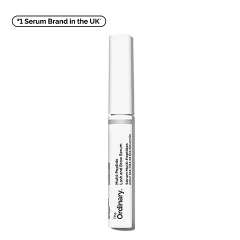 Image 1 - A white cylindrical tube of Multi-Peptide Lash and Brow Serum from The Ordinary is displayed against a plain background, with the text *#1 Serum Brand in the UK* in a bubble above the product.
              Image 2 - A close-up of a thick, clear gel with bubbles next to a brush applicator, with text that reads supports healthier-looking lashes and brows and improves the look of volume, fullness, and density.
              Image 3 - Image shows a comparison of eyelashes before and after treatment, with the top section labeled Before showing thin lashes and the bottom section labeled After displaying thicker, denser lashes; additional text indicates Enhances the look of lash volume and density and a note about testing on 35 panellists using the product twice a day.
              Image 4 - Close-up of a persons eye and brow with a brush applying product to the eyebrow, featuring the text Improves Volume, Improves Fullness, and Improves Density below the image.
              Image 5 - Image showing text that lists the key ingredients in a Multi-Peptide Lash and Brow Serum, including sections for Targets Lash & Brow Density and Nourishes Lash & Brows, with specific ingredients under each section.
              Image 6 - A close-up image of a woman applying a product along her lash line, with instructions on the left that read: How to Use, Cleanse and dry the application area, Apply thin layer along the lash line and eyebrows, Apply 2x daily, AM and PM, for 4 weeks for best results, and signed Julia D, Retail.