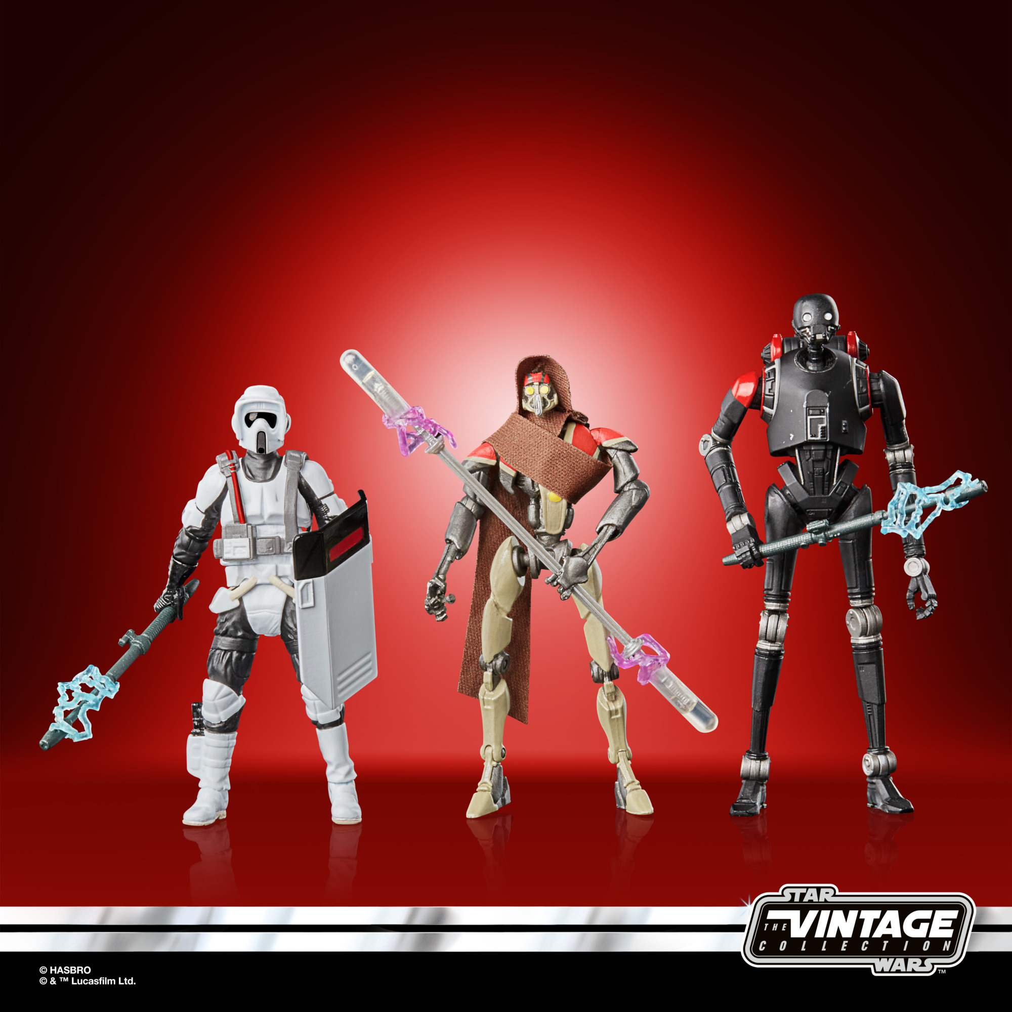 Slideshow of image showing the figure from different angles. Text on screen reads Star Wars the Vintage Collection
