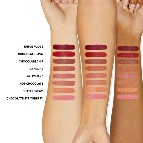 Model arm swatches of all shades