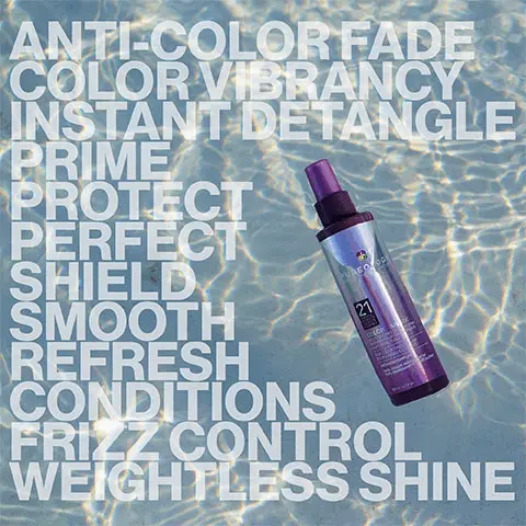 Image 1 and 2- Benefits, silky finish, deeply hydrates and softens. Ingredients, Lavender, Menthol and Bergamot. Image 2, Anit-colour Fade, Colour Vibrancy, Instant Detangle, Prime, Protect, Perfect, Shield, Smooth, Refresh, Conditions, Frizz Control, Weightless