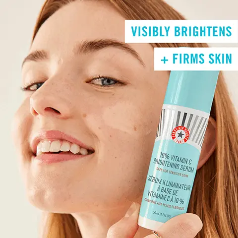 VISIBLY BRIGHTENS + FIRMS SKIN, BEFORE vs. AFTER 10 Days, 93% SAID This product did not irritate their skin + made it look brighten*, DID YOU KNOW THIS VITAMIN C IS SAFE TO USE ON SENSITIVE SKIN?, FORMULATED WITH: Vitamin C, Vitamin E, Squalane, Press firmly halfway to dispense a coin-sized amount into palm. With Vitamin C, it's effective + safe, even for sensitive skin. Instantly Glow + Gradually Brighten, 92% Reported:that this product gives their under-eye an instant glow* 96% Reported: This product helped minimize the appearance of dark circles, formualted with: Niacinamide, Peach Micro-Pearls, Caffeine, Safe for Sensitive Skin, NEW + IMPROVED PACKAGING, No mess, Makeup bag approved, OG PACKAGING