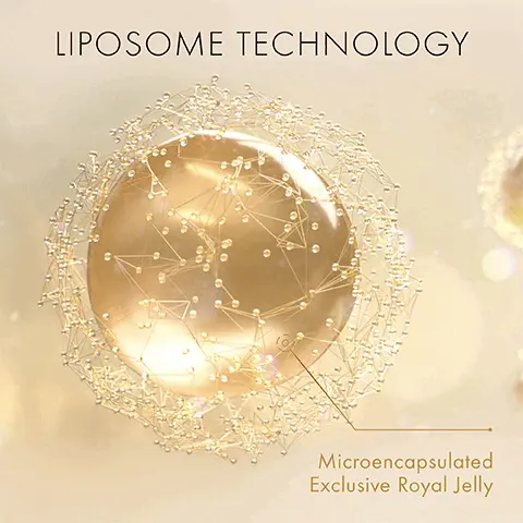 Image 1, liposome technology. Image 2, royal jelly- the most precious and powerful ingredient from the beehive, harvested in france. Image 3, Royal jelly from exclusive sourcing in France, quality, traceability and transparency.