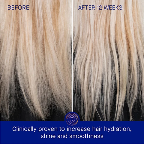 Image 3 - Image shows two side-by-side comparisons of hair, with the left labeled BEFORE and the right labeled AFTER 12 WEEKS; below is text stating Clinically proven to increase hair hydration, shine and smoothness.
              Image 4 - Image shows two side-by-side comparisons of hair; the left side labeled BEFORE displays dry, frizzy hair, and the right side labeled AFTER 12 WEEKS shows smoother, shinier hair, with the text at the bottom stating Clinically proven to increase hair hydration, shine and smoothness.
              Image 5 - Image shows a blue hair treatment tube next to text detailing its benefits, stating clinically proven results: Hair shine is increased by 4.3x, Hair smoothness is increased by 2.8x, Hair hydration is increased by over 2x, with a note about a 12-week clinical trial.
              Image 6 - A blue tube of Augustinus Bader hair treatment is placed on a textured stone surface with water droplets around it, accompanied by text stating user results: 97% agree hair looks smoother, 93% agree frizz looks reduced/tamed, and 90% agree helps visibly restore hair from heat damage, along with a citation at the bottom.
              Image 7 - A blue tube of Augustinus Bader leave-in hair treatment is centered with key ingredient descriptions surrounding it, stating TFC8, Neem Extract, Tara Fruit Extract + Sunflower Seed Oil Blend, and Shikakai Extract, along with their benefits for hair.
              Image 8 - Three-step hair care instruction showing a person applying a hair product, followed by steps detailing the process of using fingers or a comb and drying the hair; text includes Step 1: Apply to dry or towel-dried hair, Step 2: Using fingertips or The Neem Comb, work from the scalp or middle length to the end of hair, Step 3: Allow hair to dry naturally, or blow dry for an enhanced finish.
              Image 9 - Image depicts a list of five hair care products with headings and descriptions: The Routine, 1. Cleanse - The Rich Shampoo, 2. Condition - The Rich Conditioner, 3. Renew - The Scalp Treatment, 4. Revitalize - The Leave In-Hair Treatment, 5. Nourish - The Hair Oil.