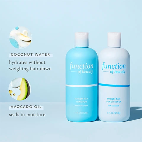 COCONUT WATER hydrates without weighing hair down, AVOCADO OIL seals in moisture
