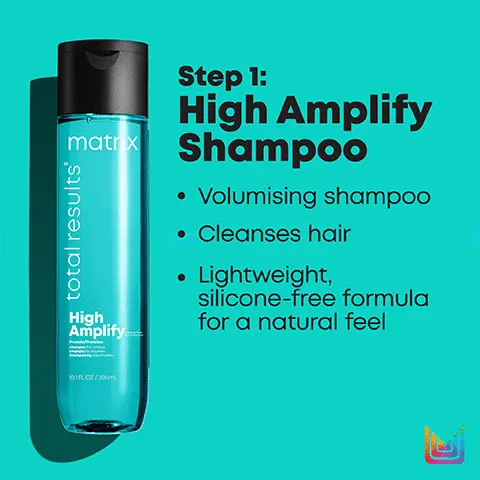 Image 1, Step 1: High Amplify shampoo, Volumising shampoo, cleanses hair and is lightweight, silicon-free formula for a natural feel. Image 2, Step 2: High Amplify conditioner, Provides lightweight conditioning, won't weigh hair down and helps to create a lasting volume. Image 4, Step 3: Miracle creator 20, detangles hair, adds moisture and protects against heat damage Image 5, Step 3: Miracle creator 20, detangles hair, adds moisture, protects against heat damage, improves manageability, primes hair for style and is suitable for all hair types. Image 6, Which gif set do you want to un-wrap? Image 7, Turn up the volume, professional haircare system to add lasting all over body to fine hair