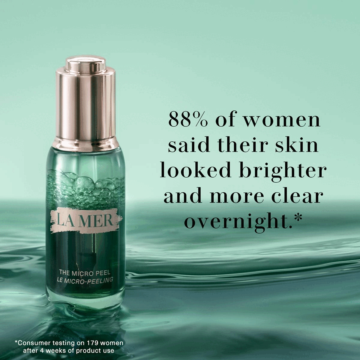 Image 1, 88% of women said their skin looked brighter and more clear overnight* *consumer testing on 179 women after 4 weeks of product use. Image 2, 94% of women said their skin felt replenished overnight* *consumer testing on 179 women after 4 weeks of product use. Image 3, 93% of women reported their skin felt smoother in just one use* *consumer testing on 179 women after 4 weeks of product use