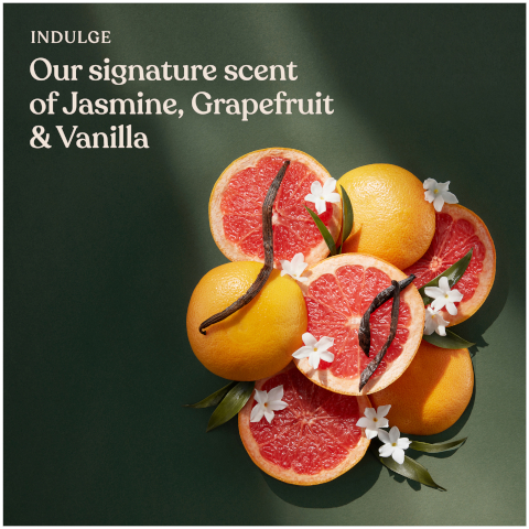 INDULGEOur signature scent of Jasmine, Grapefruit & Vanilla