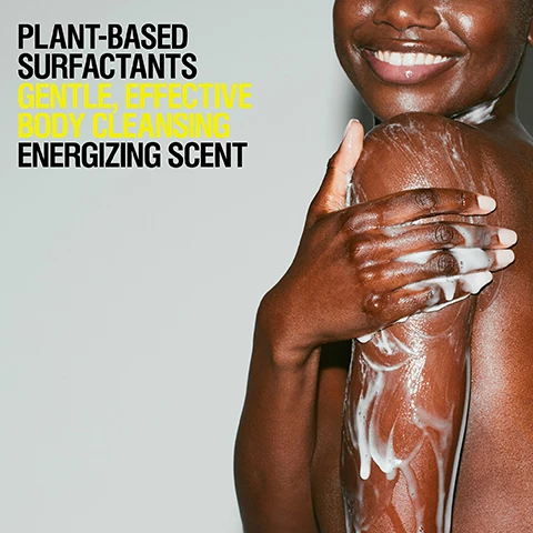 Image 1, plant based surfactants. gentle, effective body cleansing. energizing scent. image 2, 93% agreed cleanses without stripping moisture. 93% agreed feels gentle on skin. 91% agreed leaves skin feeling smoother. independent user trial 2022. results based on 58 over 2 weeks. image 3, customer review = love, love, love this scent. it's mature and complex, light but effective. and it lathers up great. image 4, how to use = massage into damp skin then rinse off. use daily. for extra lather use a cloth or damp sponge. image 5, low foaming lightweight gel.