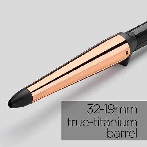 Image 1, 32-19mm true titamium barrel. Image 2, fast action heat transfer. Image 3, 6 digital heat settings