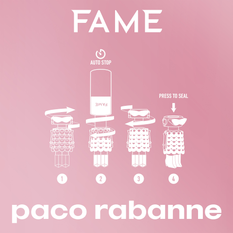 FAME - Paco Rabanne. Directions on how to open the perfume bottle