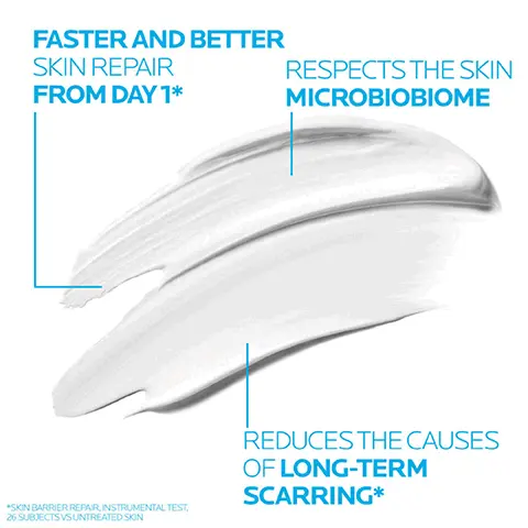 Image 1, FASTER AND BETTER SKIN REPAIR FROM DAY 1* RESPECTS THE SKIN MICROBIOBIOME *SKIN BARRIER REPAIR, INSTRUMENTAL TEST, 26 SUBJECTS VS UNTREATED SKIN REDUCES THE CAUSES OF LONG-TERM SCARRING* Image 2, APPLY TWICE DAILY TO CLEAN, DRY SKIN ON EITHER BODY, FACE OR LIPS. SUITABLE FOR USE ON FACE & BODY OF ADULTS, CHILDREN & BABIES. Image 3, ALSO SUITABLE FOR PATIENTS UNDERGOING CANCER TREATMENT HELPS MOISTURISE AND COMFORT ISENSITIVE SKIN. Image 4, 12 LA ROCHE-POSAY CICAPLAST B5 SPRAY LA ROCHE-POSAY словом SCIENCE CICAPLAST BAUME B5+ BAUME ULTRA-REPARATEUR APASANT GENGAREPARING SOOTHING CICAPLAST SPRAY CICAPLAST BAUME B5+ Image 5, LA ROCHE-POSAY LABORATOIRE DERMATOLOGIQUE MICROBIOME SCIENCE CICAPLAST BAUME B5+ BAUME ULTRA-REPARATEUR APAISANT ULTRA-REPAIRING SOOTHING BALM CICAPLAST BALM B5+ SUITABLE FOR ALL SKIN TYPES