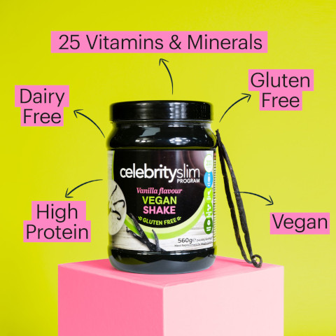 25 vitamins and minerals. Dairy free. Gluten free. High protein. Vegan.