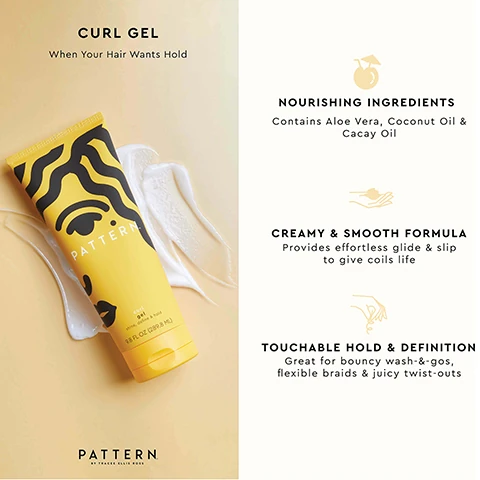 curl gel, when your hair wants hold. nourishing ingredients contains aloe vera, coconut oil and cacay oil. creamy and smooth forumla provides effortless glide and slip to give coils life. touchable hold and definition great for bouncy-wash and goes flexiable braids and juicy twist outs.