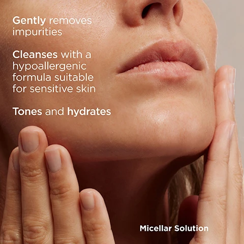 Image 1, gently removes impurities. cleanses with a hypoallergenic formula suitable for sensitive skin. tones and hydrates. image 2, hypoallergenic, alcohol free, soap free, fragrance free. image 3, after 4 weeks users reported. 91% cleansed without damaging the skin, 80% saw softer skin, 62% noted more luminous skin, 100% mentioned easy application. data on file, ISDIN corp 2023. image 4, soak a cotton pad, wipe gently on your face, neck eyes and lips. image 5, customer review said - great product a must have for your summer morning routine.