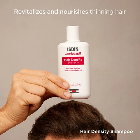 Image 1, revitalizes and nourishes thinning hair. image 2, boosts volume, supports hair growth. image 3, after 8 weeks: 72% hair was stronger, 91% product is suitable for hair loss, 84% hair looks healthier. image 4, apply to wet hair during your daily shower. massage until it lathers, rinse thoroughly, repeat leaving the shampoo on hair and scalp for a few minutes. rinse with plenty of water. image 5, customer review = best shampoo i have used, it helps your hair look and feel healthy. image 6, boost volume and recapture vitality with our range designed to promote stronger, healthier hair.