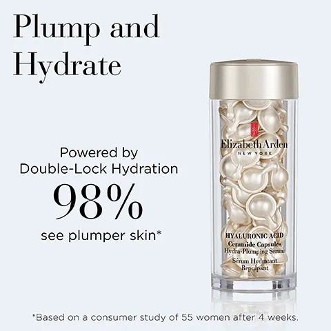 Image 1, plump and hydrate powered by double lock hydration 98% see plumper skin. Image 2, soothes and calms leaving your skin feeling clean and soft. Image 3, regimen, step 1 = sooth and calm with ceramide purifying cleanse. step 2 = boost with superstart. step 3 = nourish and firm with advanced capsules or plump with HA capsules.