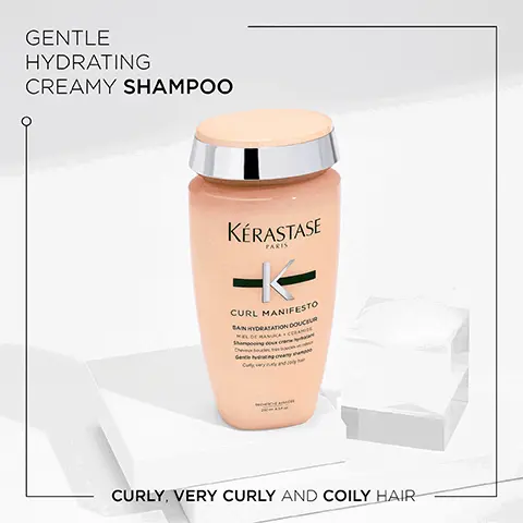 Image 1 - Gentle hydrating creamy shampoo, curly, very curly and coily hair. Image 2- Lightweight moisture replenishing conditoner, curly, very curly and coily hair.. Image 3- Curl manifesto, 24h anti frizz, 2X shinier curls, +88% immediate nutrition, +98% more detangling.  Image 4- Before and after model shot. Image 5- ceramide and precious manuka honey. Image 5- 100% recycled and recyable gift boxes