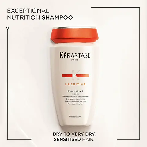 Image 1 - Exceptional nutrition shampoo, dry to very dry sensitised hair. Image 2- Exceptionally concentrated nourishing treatment, for dry and extremely sensitised hair. Image 3- Glucids, iris rihzome extract and lipids