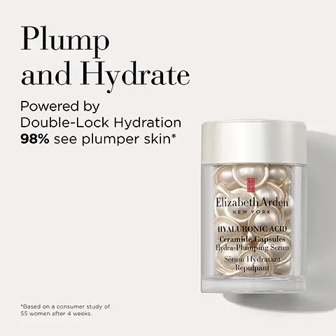 Image 1, Plump and hydrate, powered by double-lock hydration 98% see plumper skin based on a consumer study of 55 women after 4 weeks. Image 2, Protects, corrects, and perfects, visibly diminish fine lines, wrinkles, sun damage. Image 3, Musky, floral, woody. Image 4, Lip Protectant, helps guard against the damaging effects of UV exposure with SPF 15. Image 5, Dramatic volume and length, separates, lifts and intensifies