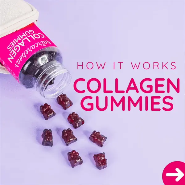 How ti works collagen gummies. Natural strawberry flavour. Support collagen formation and healthy skin. 1000mg type 1 hydrolysed marine collagen peptides per serve. Vitamin C, Contributed to normal collagen formation. Biotin, Conti to the maintanence of normal skin. Selenium, Contributed to the protection of cells from oxidative stress.