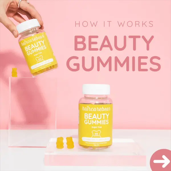 How it works Beauty Gummies. Support your beauty goals and calm your skin dramas with vitamin c and probiotics. Vitamin C Contributes to normal collagen formation for the normal function of skin. 500 million CFU probiotics per serve. Sugar free yoghurt flavour.