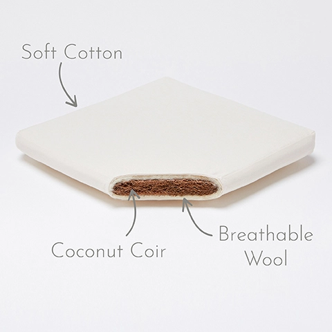 Soft Cotton. Coconut Coir. Breathable Wool