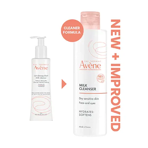 Image 1: New and improved clean formula. Image 2: For all skin types, cleanses and hydrates, vegan, natural ingredients and eco friendly packaging