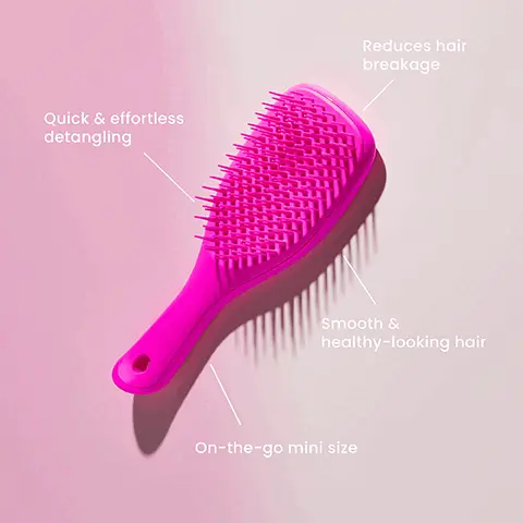 Image 1, Quick & effortless detangling Reduces hair breakage Smooth & healthy-looking hair On-the-go mini size Image 2, ﻿ 15.5 cm 22.1 cm 23.6 cm 5.3 cm The Ultimate Detangler Mini Great for small hands 6.6 cm The Ultimate Detangler 7.9 cm The Ultimate Detangler Large Great for Thick & Curly Hair Types