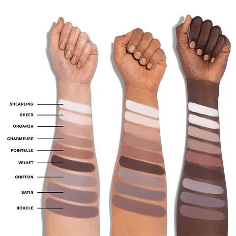 Imahe 1 and 2: Model arm swatch of all the swatches