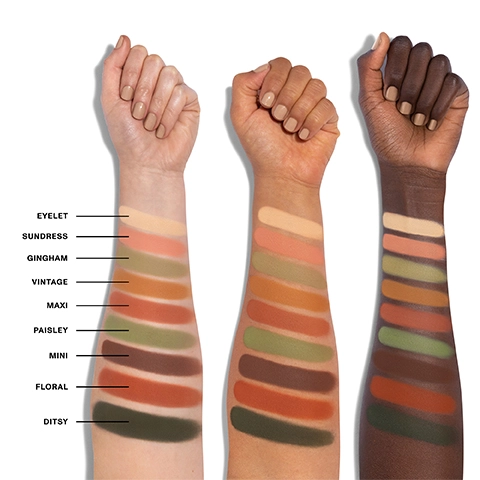 Model arm swatch of all the swatches