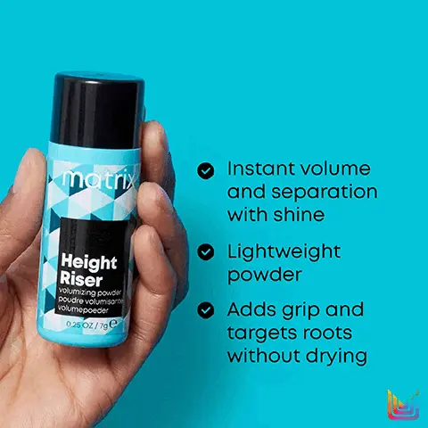 Instant volume and separation with shine. Lightweight powder. Adds grip and targets roots without drying. Top tips from Matrix. Apply to dry hair, at the roots for volume. Apply on lengths and ends for body.
