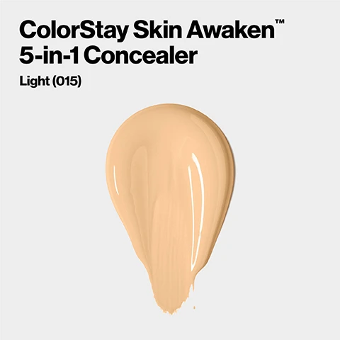 Image 1, color stay skin awaken 5 in 1 concealer. image 2, color stay skin awaken 5 in 1 concealer. erase, perfect, brighten, hydrate and refresh. up to 24 hour wear. transfer resistant. infused with caffeine and vitamin c. ultra lightweight, comfortable feel. image 3, color stay skin awaken 5 in 1 concealer shade finder. cool ivory - neutral. fair - neutral. vanilla - cool. light - warm. light beige - neutral. universal neutralizer. universal brightener. light medium - warm. medium - neutral. honey - cool. medium deep - warm. latte - neutral. deep - warm. nutmeg - neutral. hazelnut - neutral. caramel - warm. cinnamon - warm. truffle - neutral. coffee - neutral. image 4, flawless, natural coverage before and after.