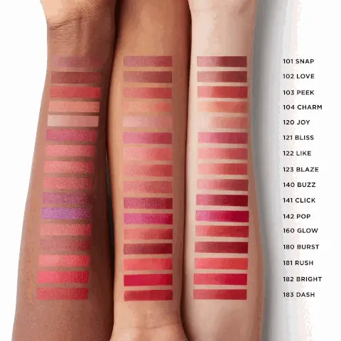 Image 1: model arm swatch of all shades from the range. Image 2: Guava oil extract is an antioxidant superfruit that protects skin and boosts collagen production