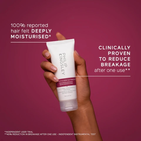 100% reported hair felt deeply moisturised*. clinically proven to reduce breakage after one use**. *independent user trial, **40% reduction in breakage after one use - independent instrumental test