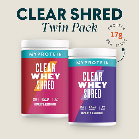 clear whey twin pack. Protein per serve - 17g