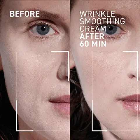 before, wrinkle smoothing cream after 60min. Before, wrinkle smoothing cream after 60min, Before, wrinkle smoothing cream after 60min. 94% reported smoothing of the expression lines look, 97% reported smoothing of the crow's feet, self assessment evaluation conducted on 35 volunteers after 4 weeks. Look fabulous, not frozen, immediate visible skin tightening, long-term wrinkle reduction, instantly gratifying solution for aging skin. Neuropeptides the Botox-like peptides to gently relax skin, filmatrix technology tightening film that tenses and lifts skin, Hyaluronic acid to fill in lines.. Natural origin ingredients 95%, paraben free, sulfate free, synthetic fragrance free, vegan, GMO free, cruelty free. Step 4 moisturize. 1. cleanse, 2. exfoliate, 3. treat, 4. moisturize, 5. protect. How - after your face cream apply a small amount on expression lines (crows feet, forehead, laughing lines, top of upper lip). Gently tap and smooth until absorbed. When - Daily. AM AND PM.